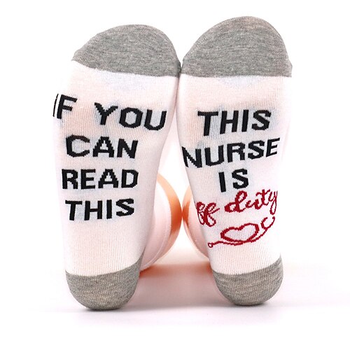 Wenn Sie das lesen können: Lustige Jacquard-Socken für Krankenschwestern in der Freizeit, gemütliche Socken für Arbeitspausen, Nachtschichten, Geburtstage, Weihnachten Image