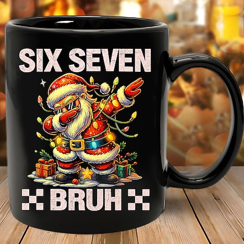 67 Meme-Becher, lustiges Geschenk, Kaffeebecher mit tanzendem Weihnachtsmann und Sonnenbrille Lichterketten mit witzigem, festlichem Weihnachtsmotiv – das perfekte Geschenk für Weihnachtsliebhaber Image