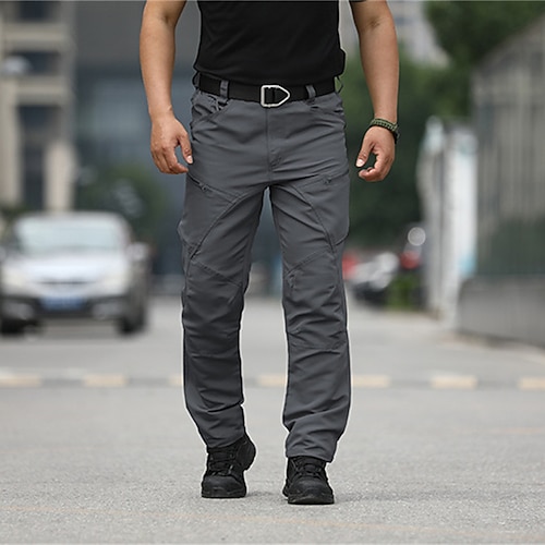 Herren Cargo-Hosen Hose Mehrere Taschen Einfach Tarnung Winddicht tragbar Outdoor Täglich Campen und Wandern Streetwear Stilvoll Tarnung Schwarz Armeegrün Mikroelastisch Image