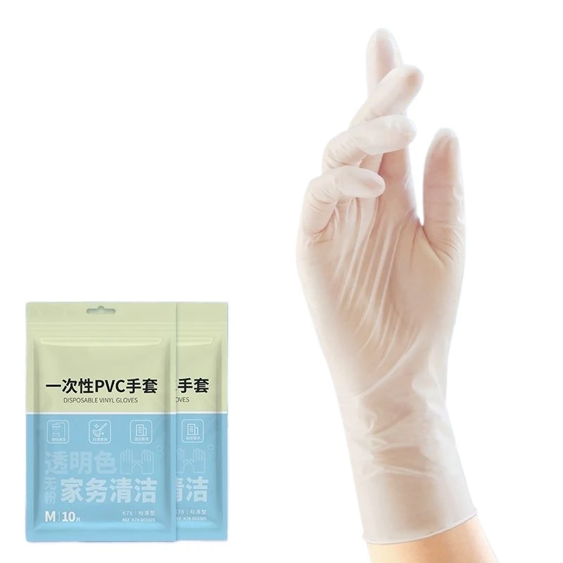 Einweg-PVC-Handschuhe, verdickte transparente Handschuhe für Küche, Kochen, Esszimmer, Geschirrspülen, Haushaltsreinigung, Tattoo-Schönheitshandschuh Image