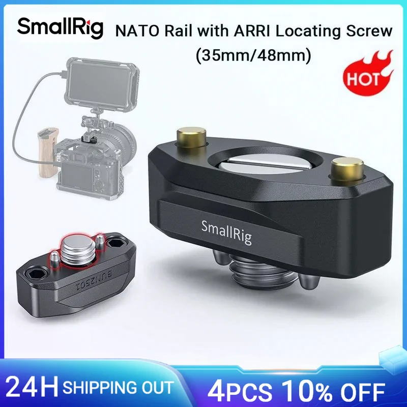 SmallRig Quick Release NATO Schiene mit ARRI Ortung Schraube 35/48mm Für ARRI Zubehör Halterungen für NATO Griff kamera Käfig-2501 Image