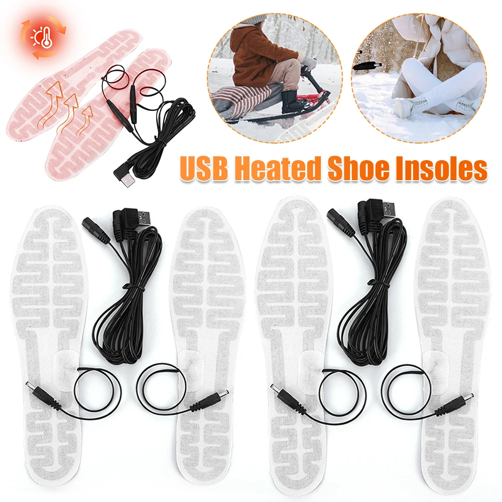 USB Beheizte Einlegesohlen Fußwärmer Film Elektrische Fußwärme Pad Winter Outdoor Sport Heizung Einlegesohle für Männer und Frauen Image