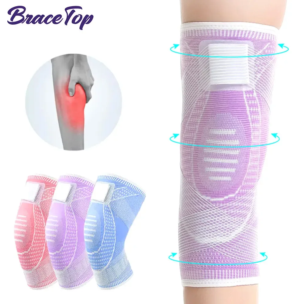 1 Stück Kniestützen mit Riemen für Knieschmerzen, Knie-Kompressionsmanschette, Beinstütze zum Laufen, Gewichtheben, Basketball, Fitnessstudio, Fitness Image
