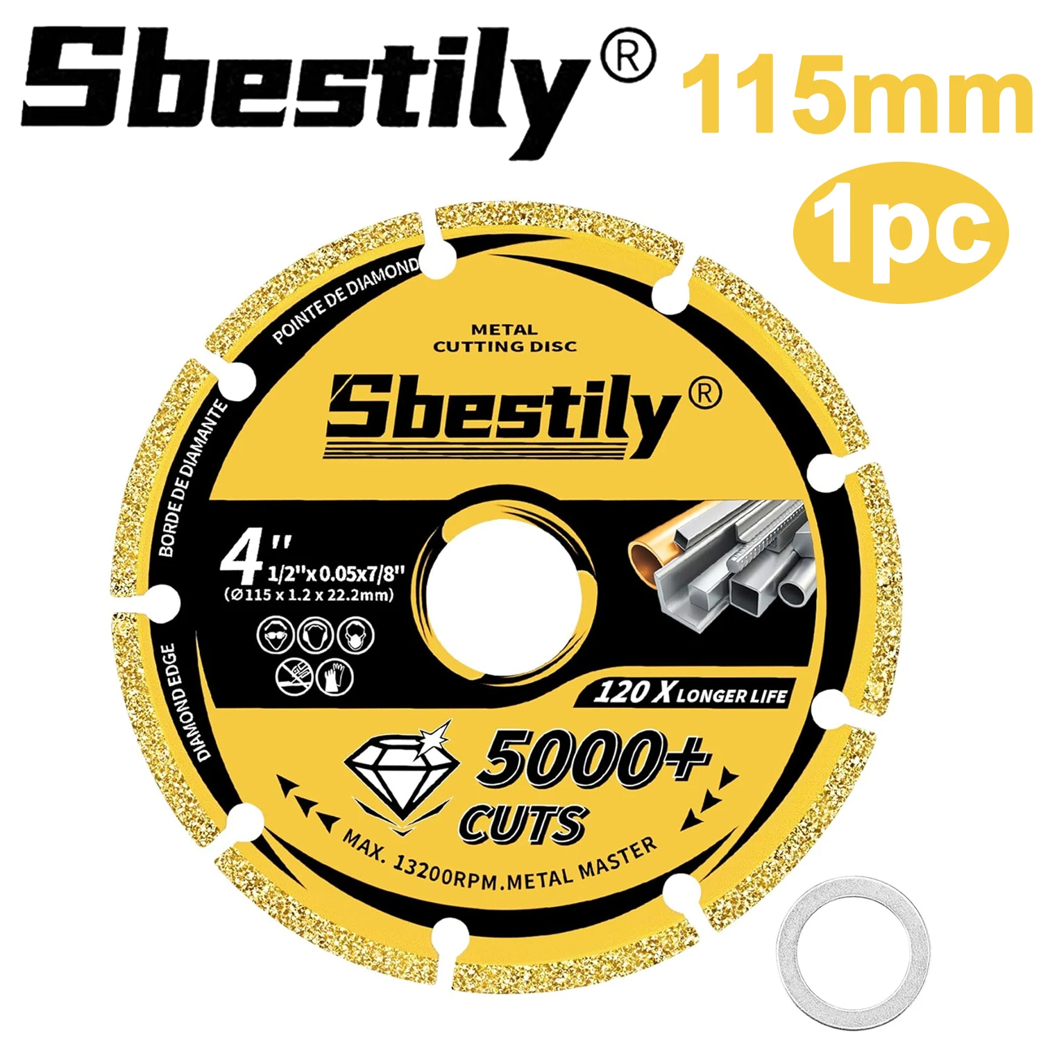 Sbestily 1PC 115mm Diamant Trennscheibe Hartmetall Trennscheiben Für Winkel Grinder Metall Bewehrung Stahl Gusseisen INOX schneiden Image