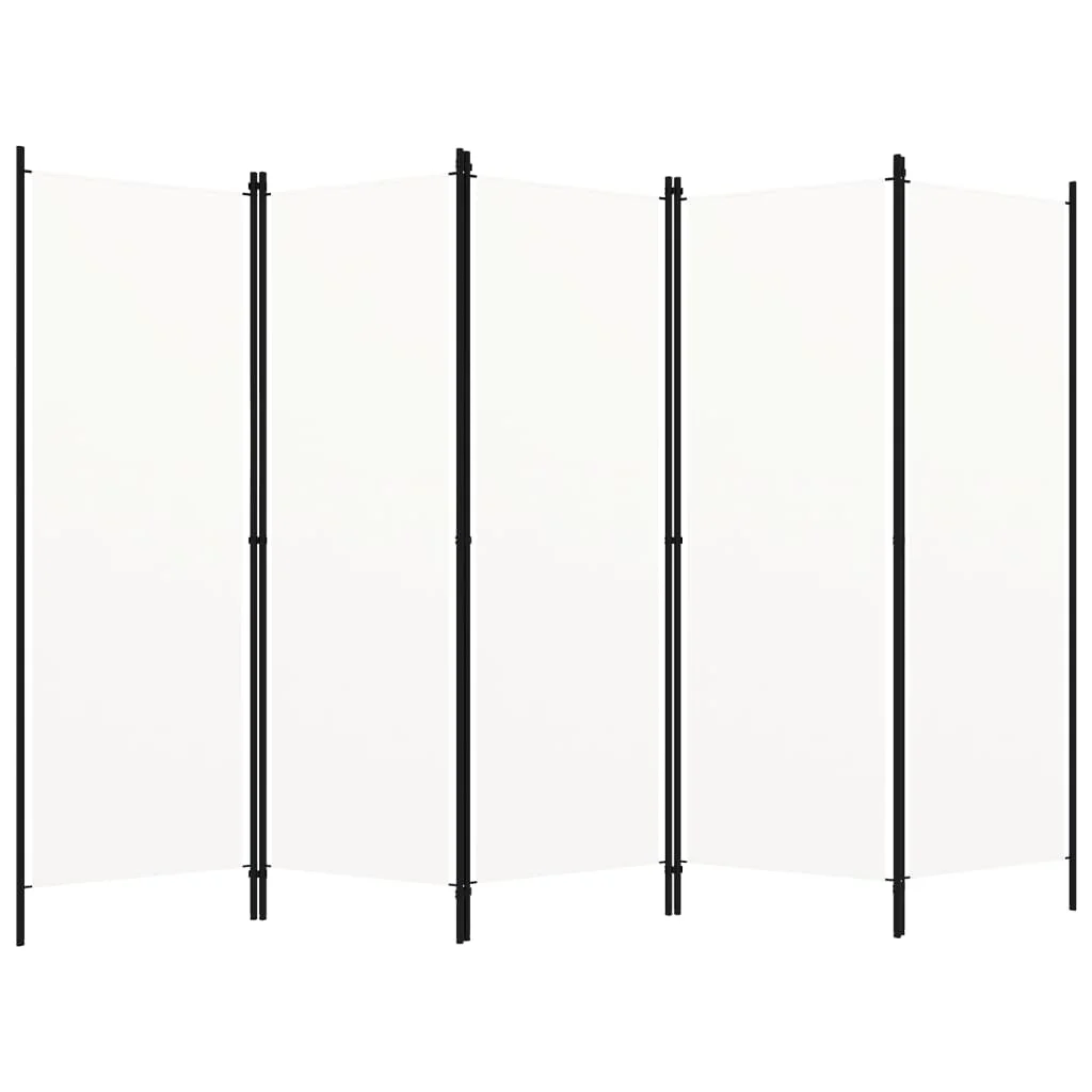 5-teiliger Bildschirm, weiß, 250 x 180 cm, Heimdekorationsprodukte, Trennwand, Sichtschutz Image