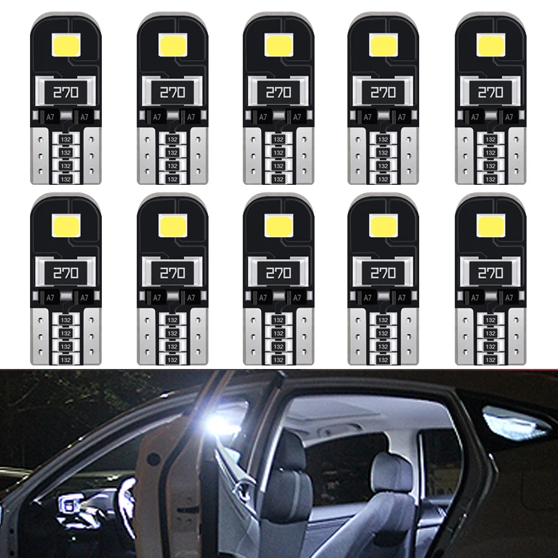 10 Stücke W5W T10 Led Canbus Licht 2825 Lampen Für Audi BMW VW Mercedes Auto Innen Dome Licht Stamm Lampe Auto lichter Fehler Freies 12 V Image