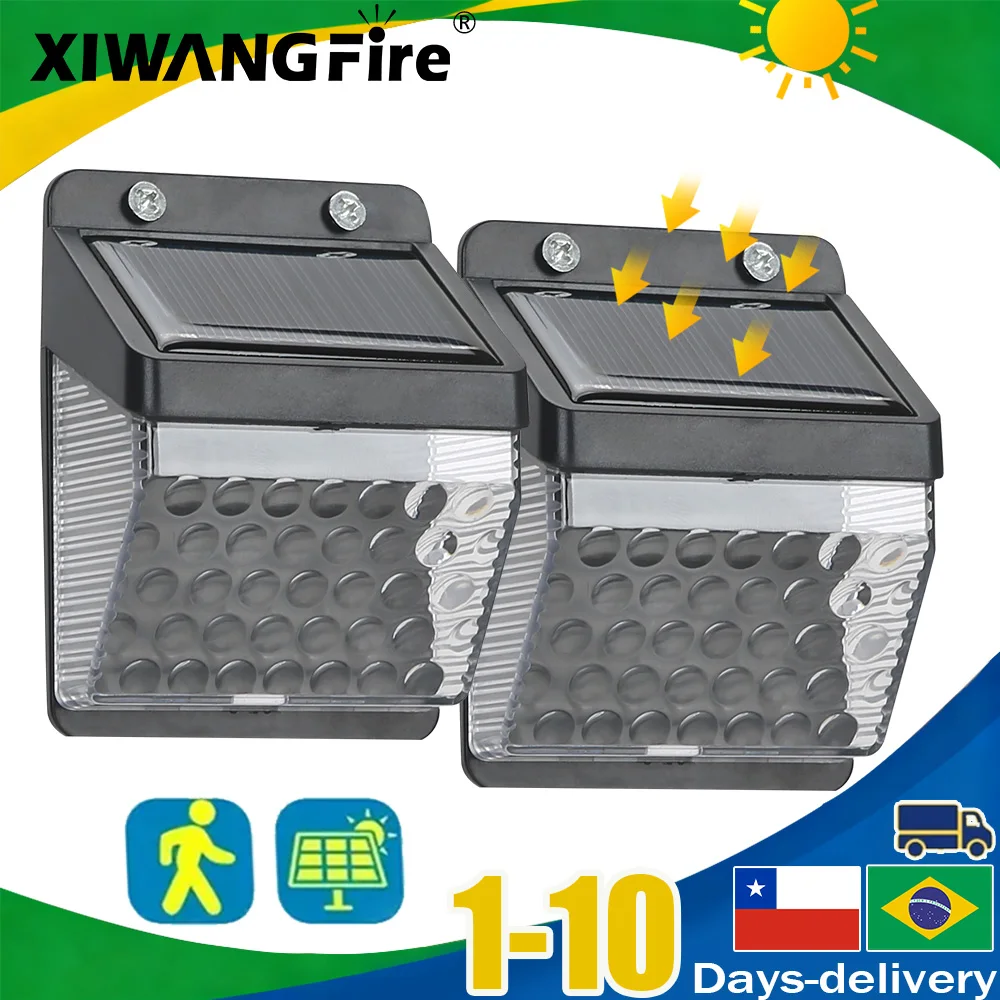XIWANGFIRE LED Solar Licht PIR Motion Sensor Wand Licht Outdoor Solar Lampe Wasserdichte Solar Sonnenlicht Straße Lampe Garten Dekor