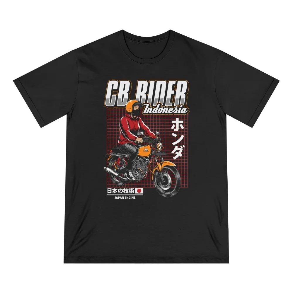 Honda Herren- und Damen-T-Shirt CB Rider Vintage Sommer Baumwolle Kurzarmhemden Frühling und Herbst Motorrad Radfahren Top