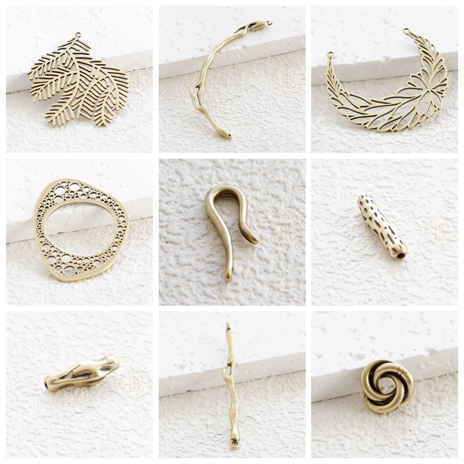 DIY-Versorgung – einteiliges antikes Messing, lasergeschnittenes Massivmessing – verschiedene Formen (4907C-AB)