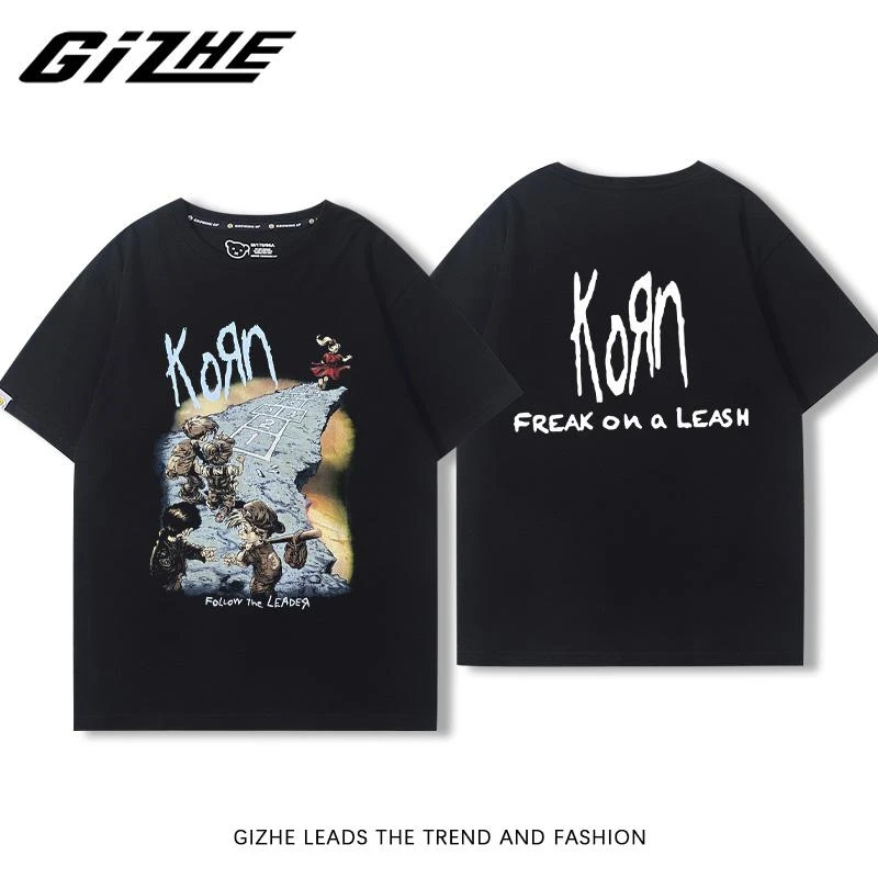 Korn Cohen Band Peripheral Kurzarm-T-Shirt für Jungen und Mädchen, Rock-Metal-Druck, American Vintage Image