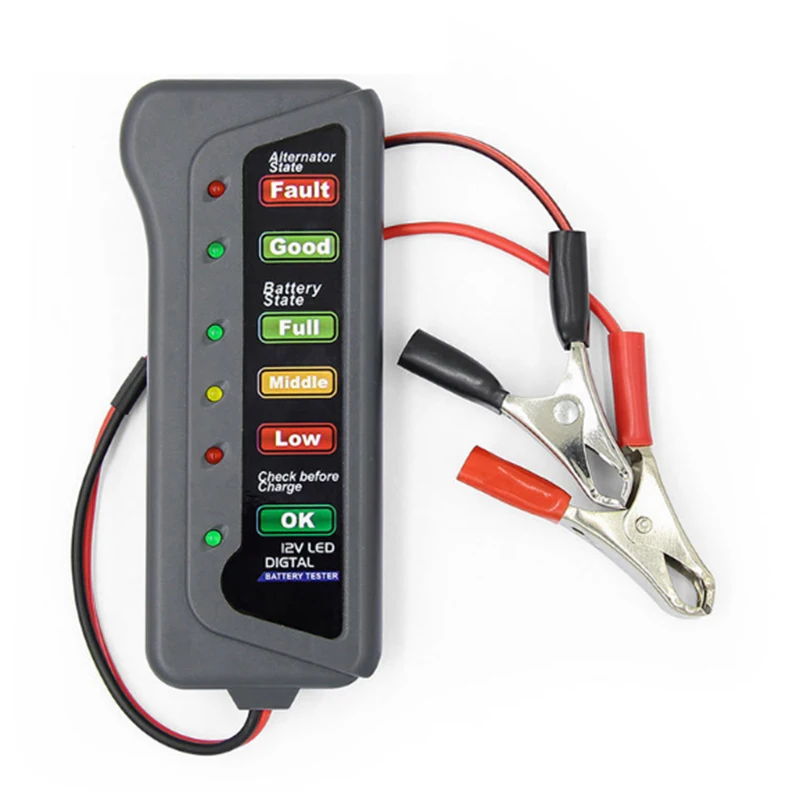 12V Autobatterie tester Digital Licht maschine 6 LED-Leuchten Display Diagnose tool Image