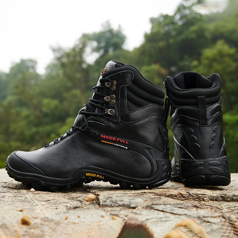 Kuh Leder Männer Wanderschuhe Frauen Im Freien Wasserdichte Trekking Schnee Schuhe Klettern Berg Jagd Wandern Turnschuhe Knöchel schuhe