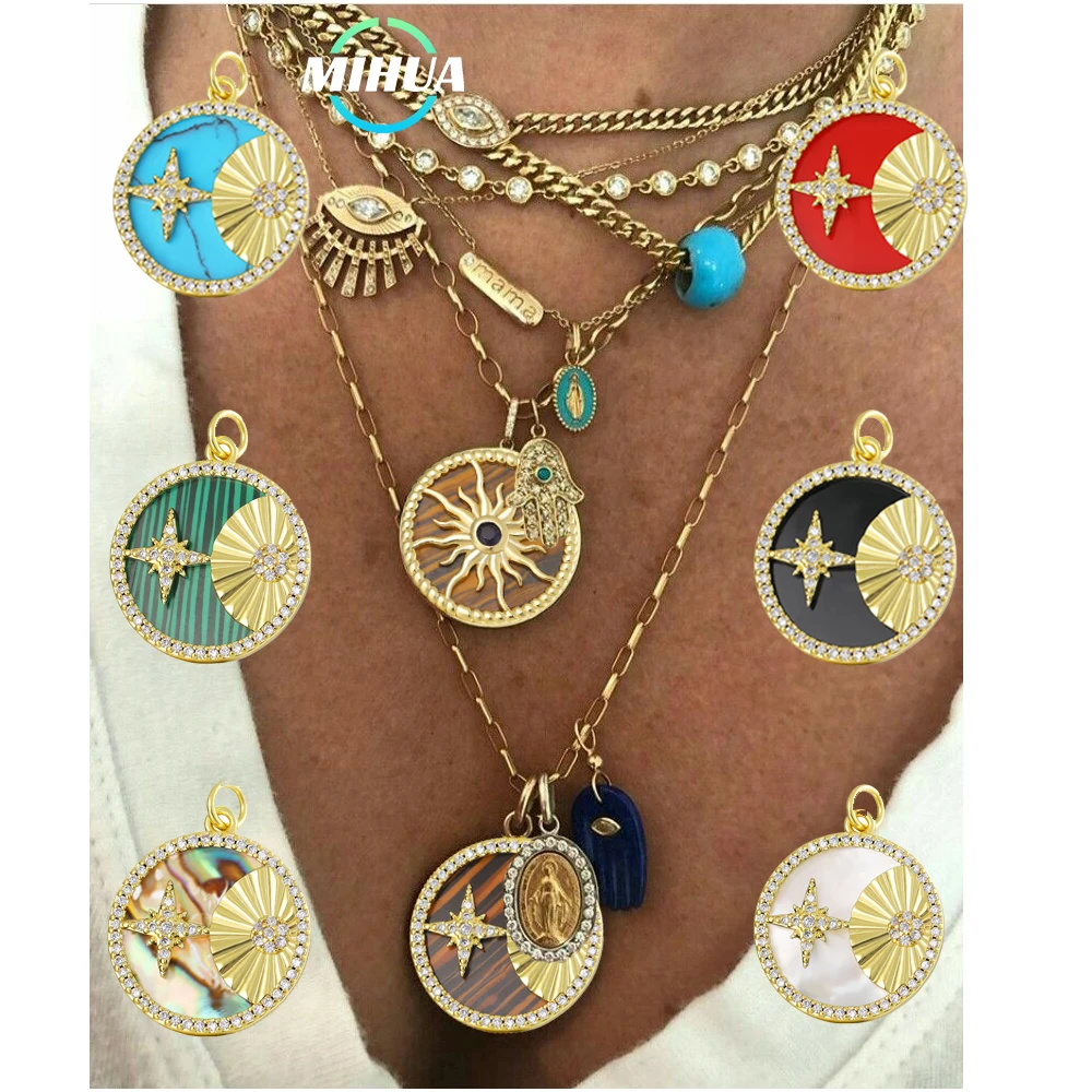 18K Reales Gold Überzogen Griechischen Anhänger Charme für Schmuck Machen No-fading Handgemachte Anhänger Charme Liefert Dekorationen, Der zirkon Image