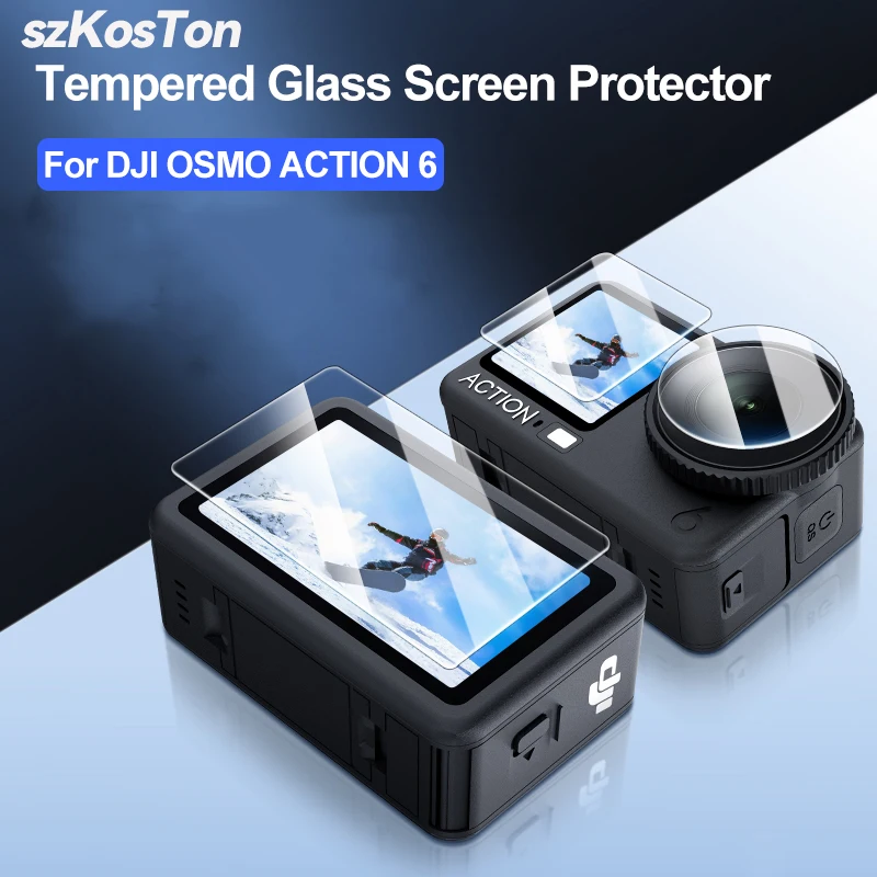 Displayschutzfolie für DJI OSMO Action 6, ultraklares Kameraobjektiv aus gehärtetem Glas, Displayschutzfolie, Zubehör-Set Image