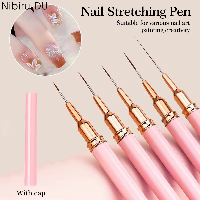 5 stücke Nail art Liner Pinsel Set UV Gel Nagel Pinsel Kits Französisch Streifen Linie Malerei Zeichnung Blume Stift Professionelle maniküre Werkzeug Image