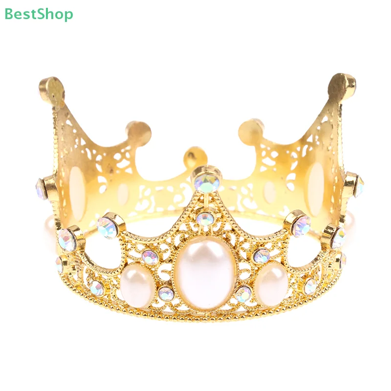 Vintage mehrfarbige Metallkrone Kuchendekoration elegante Hochzeit Prinzessin Geburtstag Dessert Dekoration Flaggen Image