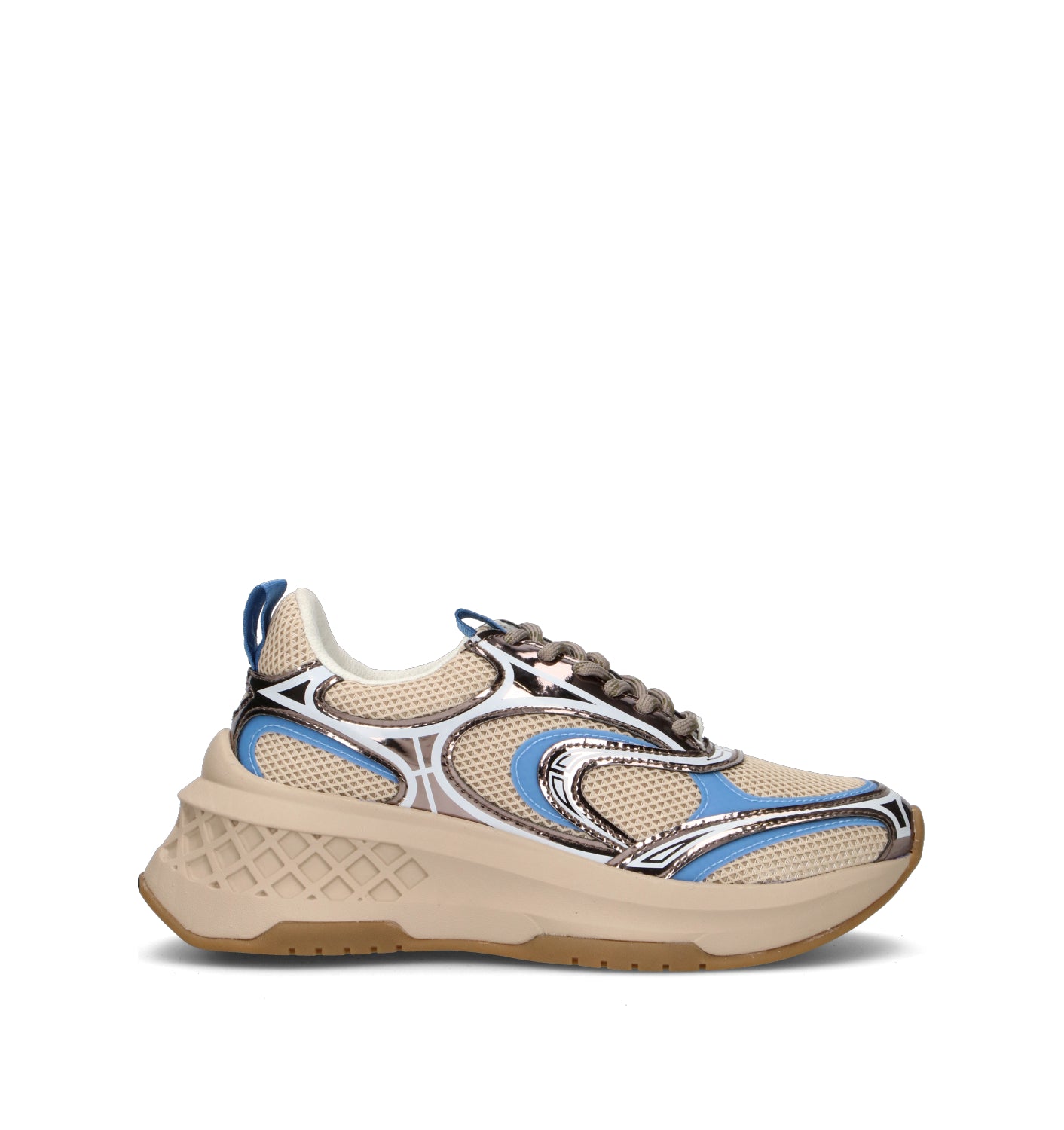 EMANUELLE VEE Sneaker donna beige in pelle