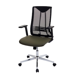 PROREGAL Bürostuhl | HxBxT 110x65x66 cm | Sitzhöhe 44cm | ergonomisch Kunstleder | Olivgrün | Drehstuhl Schreibtischstuhl Image