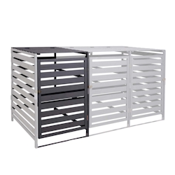 PROREGAL XL 1er-/2er-Mülltonnenverkleidung Erweiterung | HxBxT 114x67x97 cm | Anthrazit | Mülltonnenbox Mülltonnenabdeckung Massiv-Holz Image