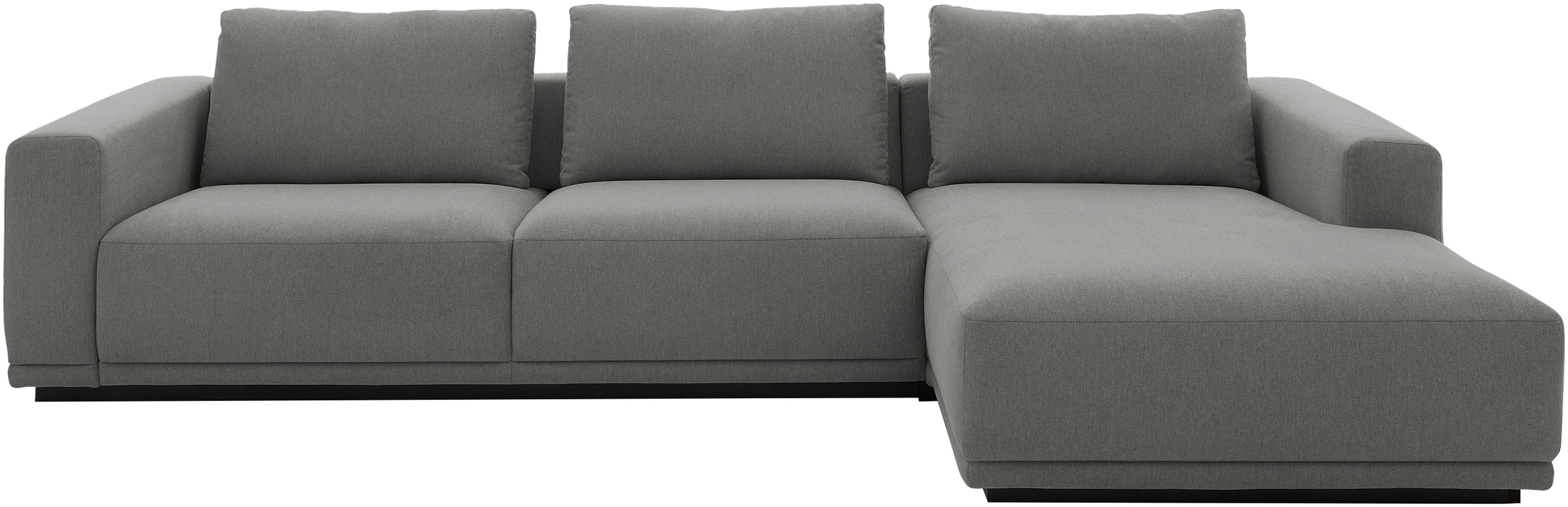 Ecksofa MUSTERRING, anthrazit, B:316cm H:78cm T:166cm, 94% Polyester, 6% Nylon, Sofas, Ecksofa, Anreihsofa links & Longchair rechts, mit Armlehnen, inkl. Rückenkissen