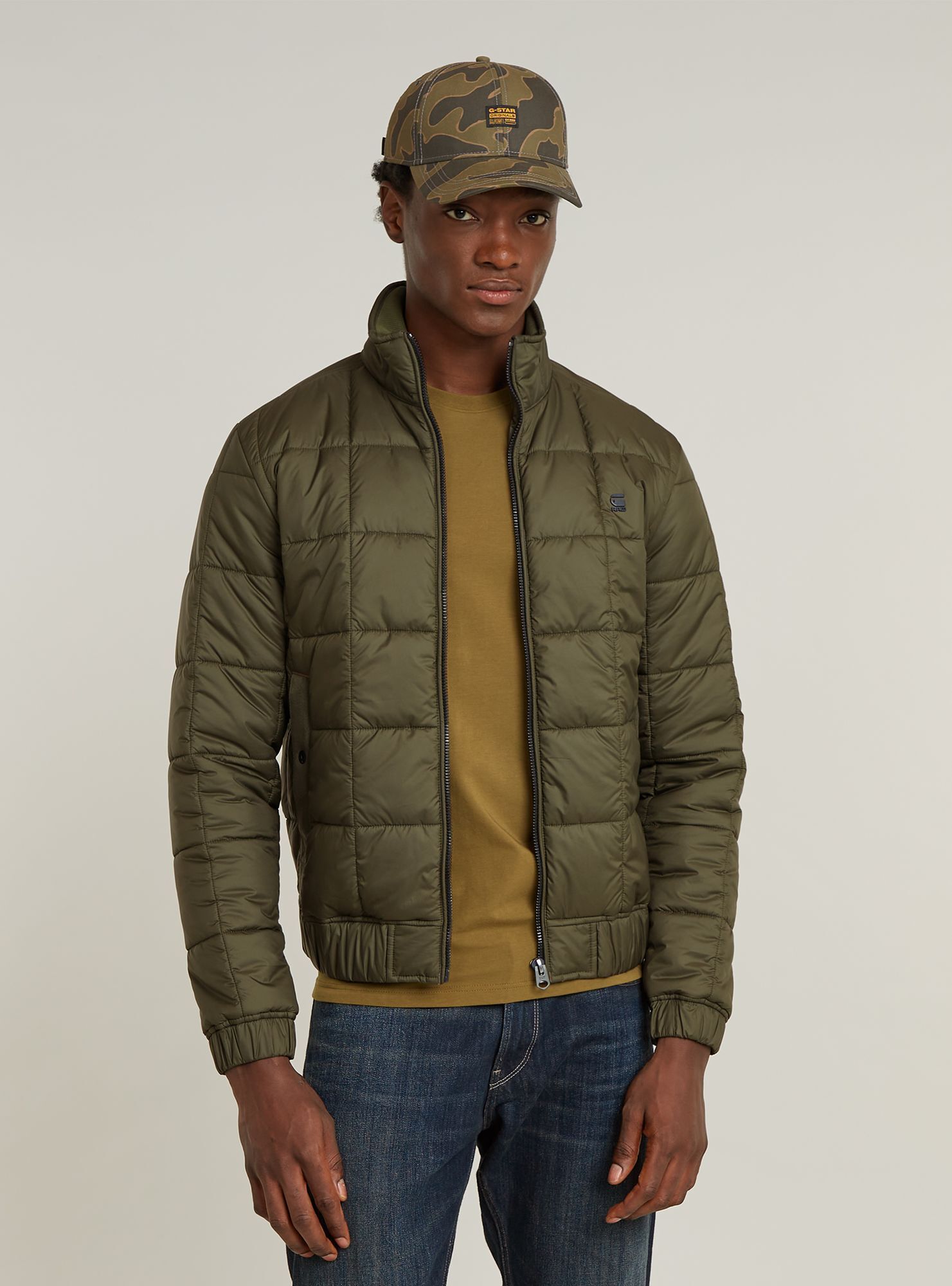 Outdoorjacke G-STAR "Meefic Quilted Jacke", Herren, Gr. S, shadow olive, Obermaterial: 100% Polyester, Jacken Outdoorjacke