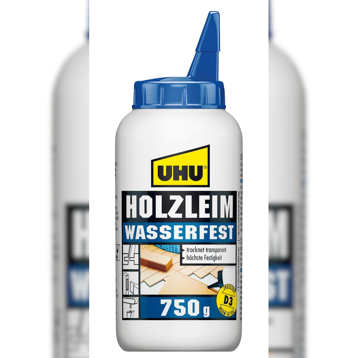 UHU Holzleim wasserfest D3 lösungsmittelfrei Flasche 750g Image