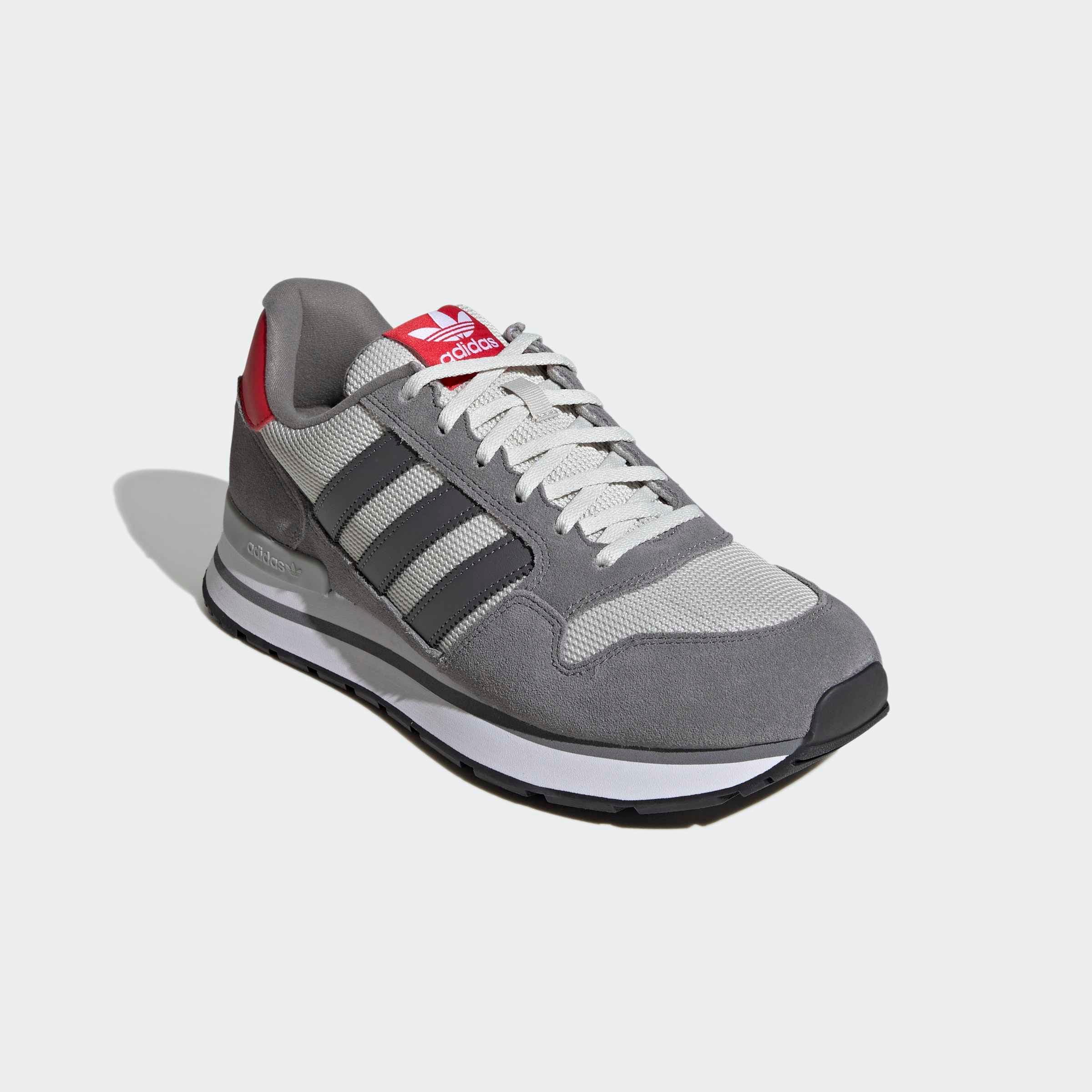 Sneaker ADIDAS ORIGINALS "ZX 600", Damen, Gr. 43, grau four, grau five, better scarlet, Leder, Textil, Schuhe Sneaker