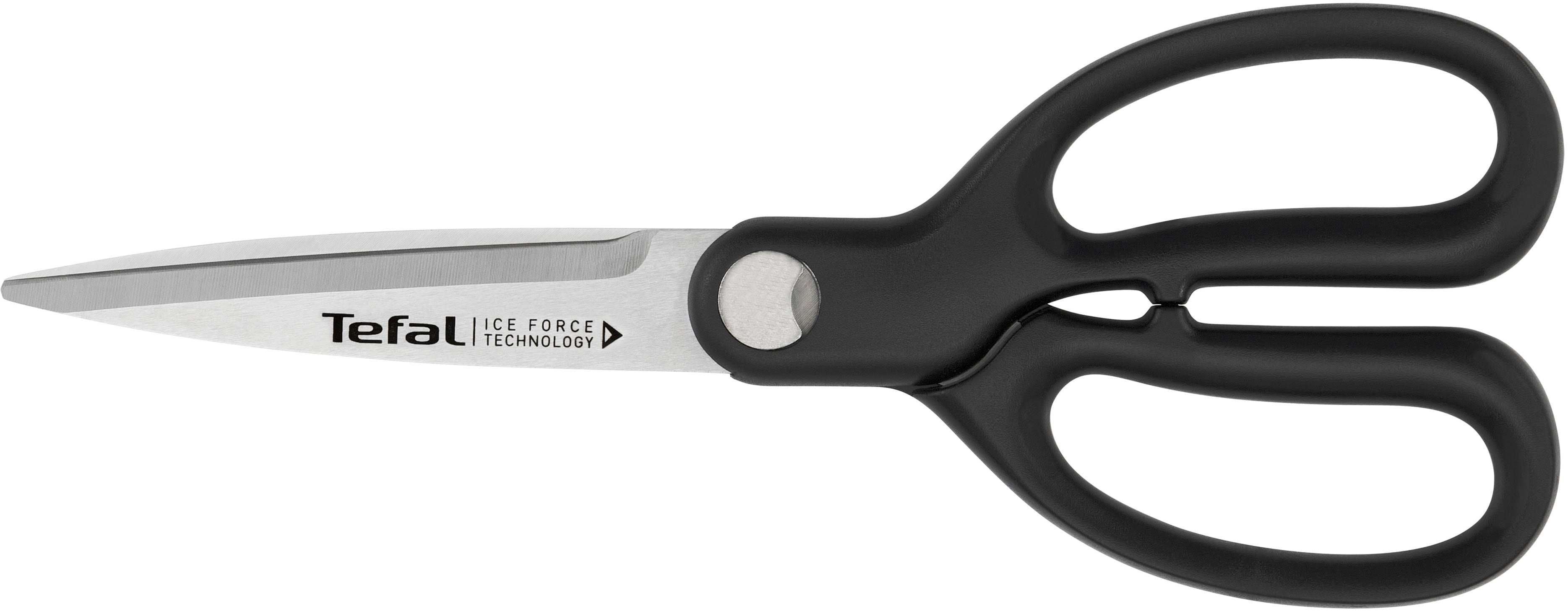 Haushaltsschere TEFAL "Ice Force", schwarz, edelstahl, B:8,3cm, Scheren, Eishärtungstechnologie, abnehmbare Klingen aus deutschem Edelstahl