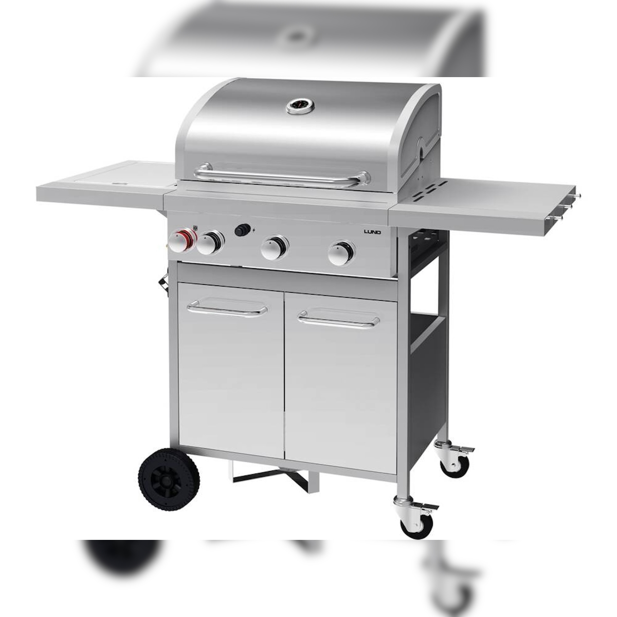 Gasgrill 12,8kW, 3+1 Brenner, Edelstahl Image