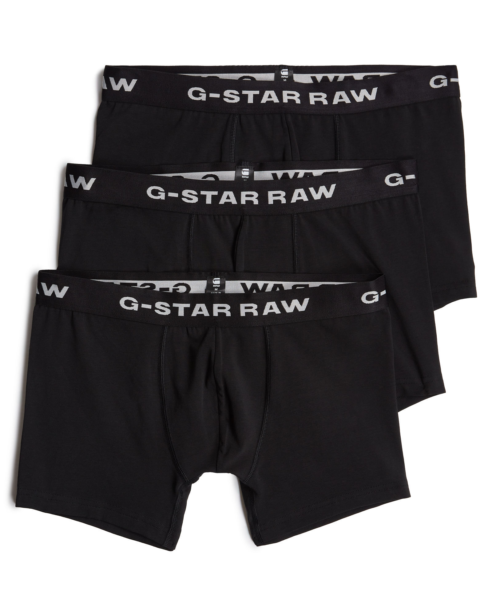Trunk G-STAR "Boxer-Shorts 3 Pack", Herren, Gr. L, schwarz, schwarz, schwarz, Obermaterial: 95% Baumwolle, 5% Elasthan, Unterhosen