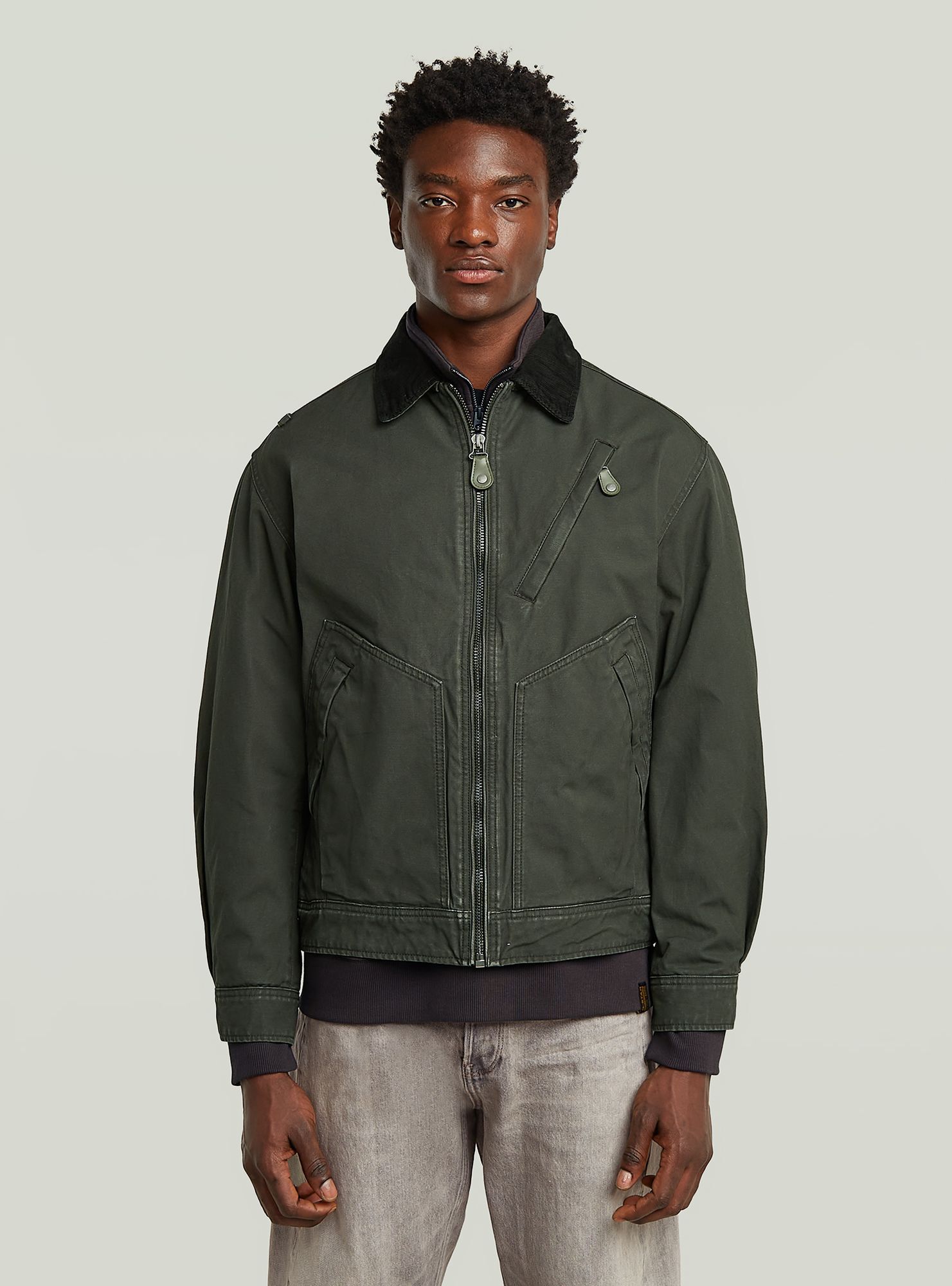 Outdoorjacke G-STAR "Duty Canvas Trucker Jacke", Herren, Gr. M, asfalt, Obermaterial: 100% Baumwolle, Jacken Outdoorjacke