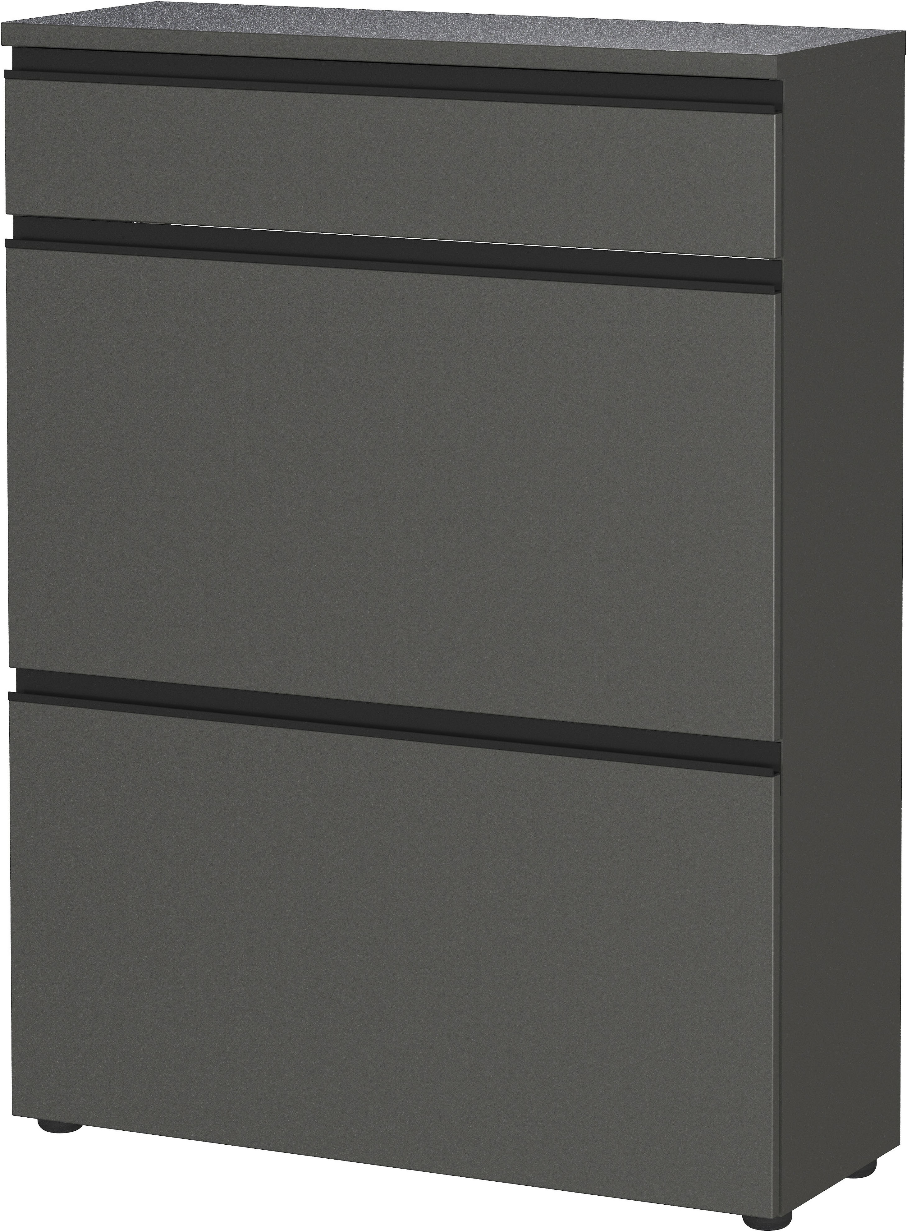 Schuhschrank GERMANIA "GW-Baldone", graphit, B:80cm H:107cm T:29cm, Spanplatte, Schränke, Schuhschrank