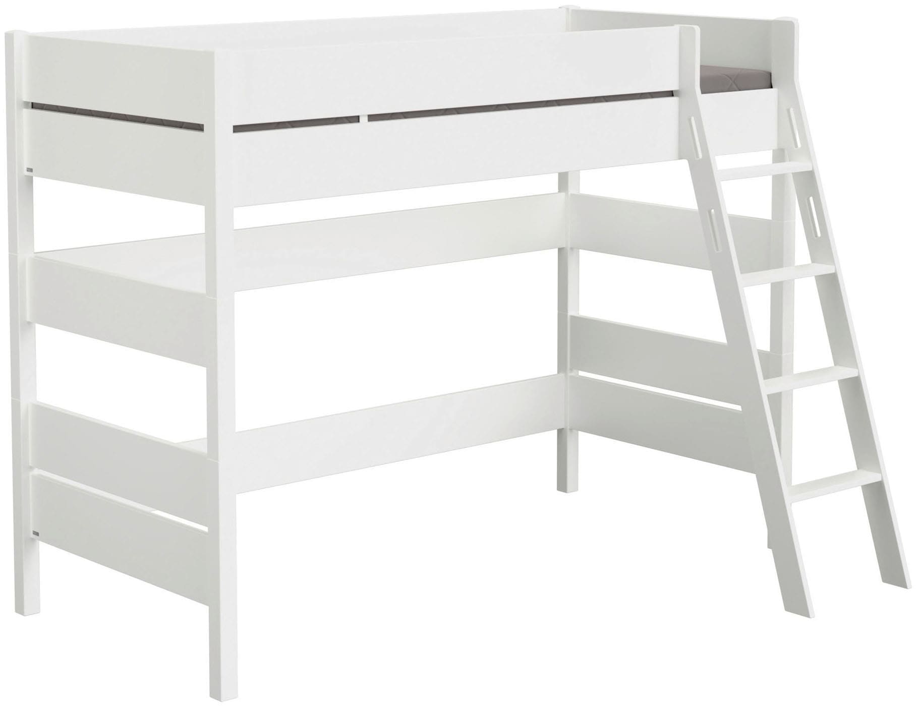 Spielbett PAIDI "TIAGO in verschiedenen Größen und Farben, mit Leiter", kreideweiß, kreideweiß, kreideweiß, B:177,5cm H:160,6cm L:210,4cm, Betten