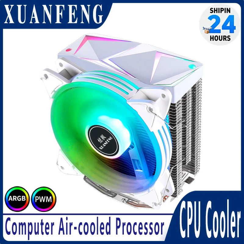 XUANFENG processeur de refroidissement de processeur installer LGA2011 115x 1200 1700 Compatible AMD Intel i5/i7/i9/x79/x99 4/6 caloduc 120mm ventilateur Argb