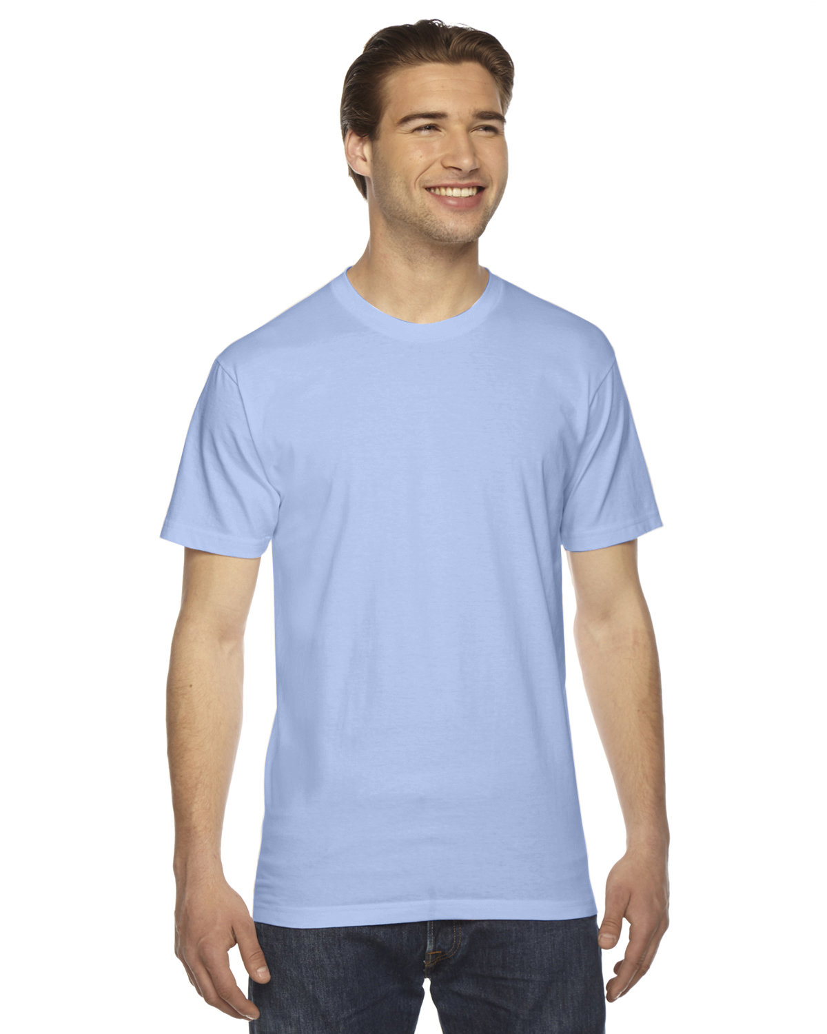 American Apparel 2001 Fine Jersey Top in Baby Blue size Medium | Cotton 2001W, AA2001W