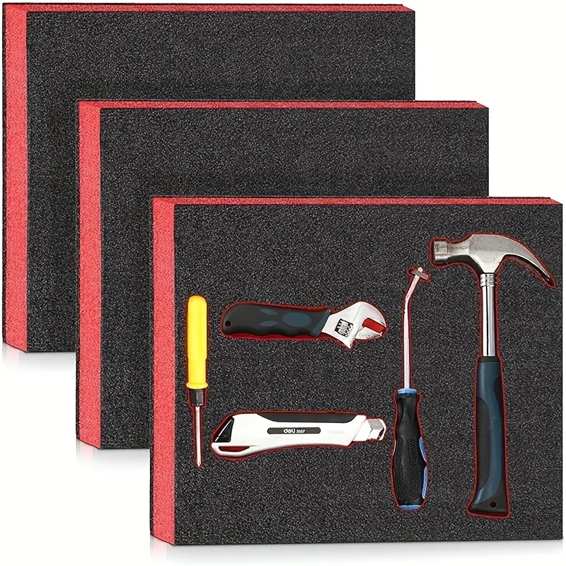Organisateur de boîte à outils coupés, Inserts en mousse, doublures de boîte à outils antidérapantes robustes, boîte de rangement de boîte à outils avec fentes à outils pour atelier, garage