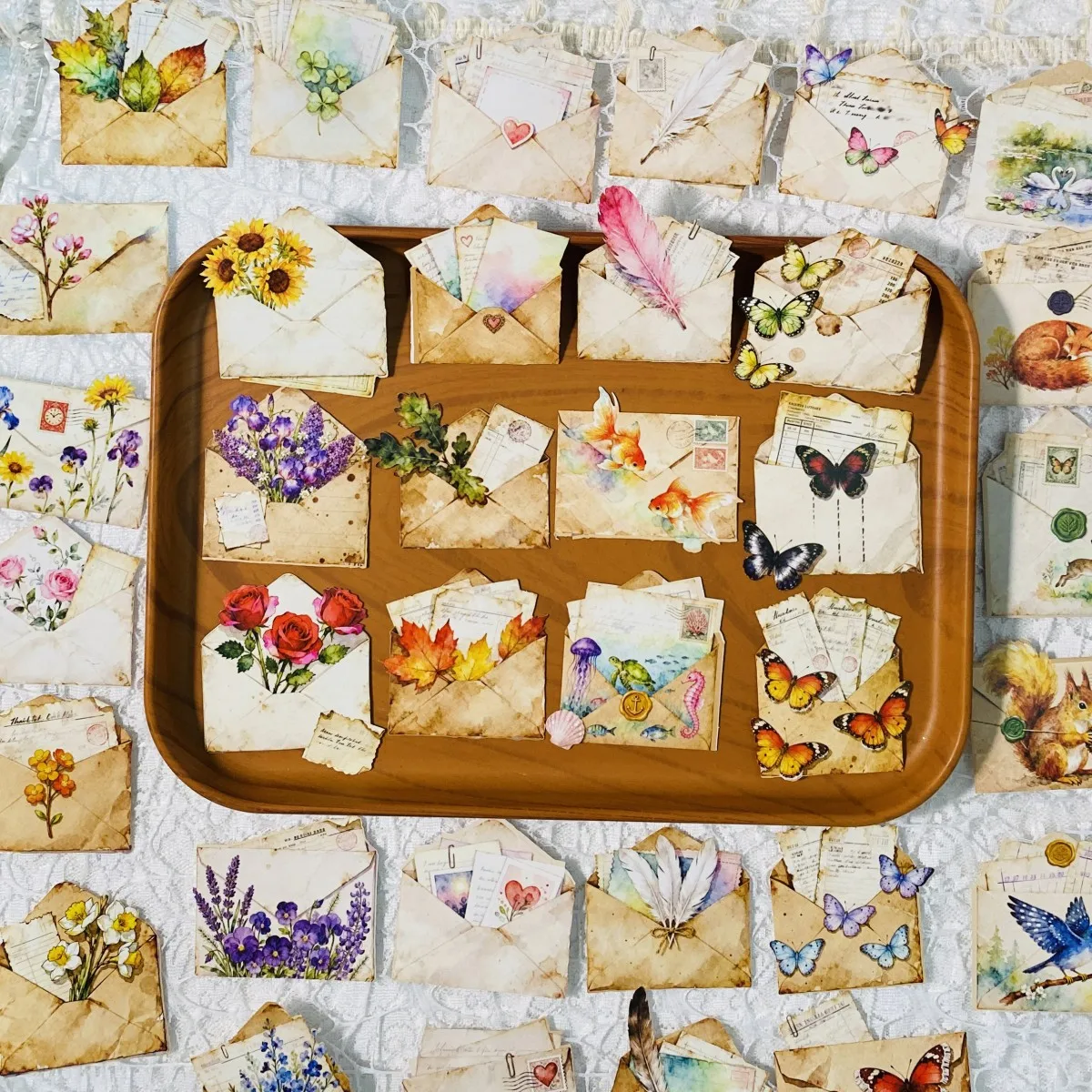 Journamm 10 Stück Vintage-Hartkartenaufkleber, DIY, Sammelalbum, Sammelalbum, Dekoration, Aufkleber, Collagenmaterial, Tagebuchzubehör Image