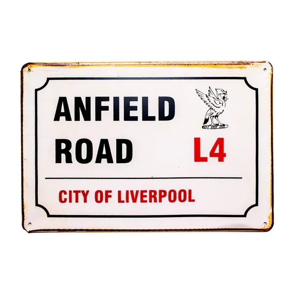 Vintage Retro Anfield Road City Of Liverpool Großes Metallblechschild Home Bar 20x30cm Poster Metallmalerei Metallposter Metallpla