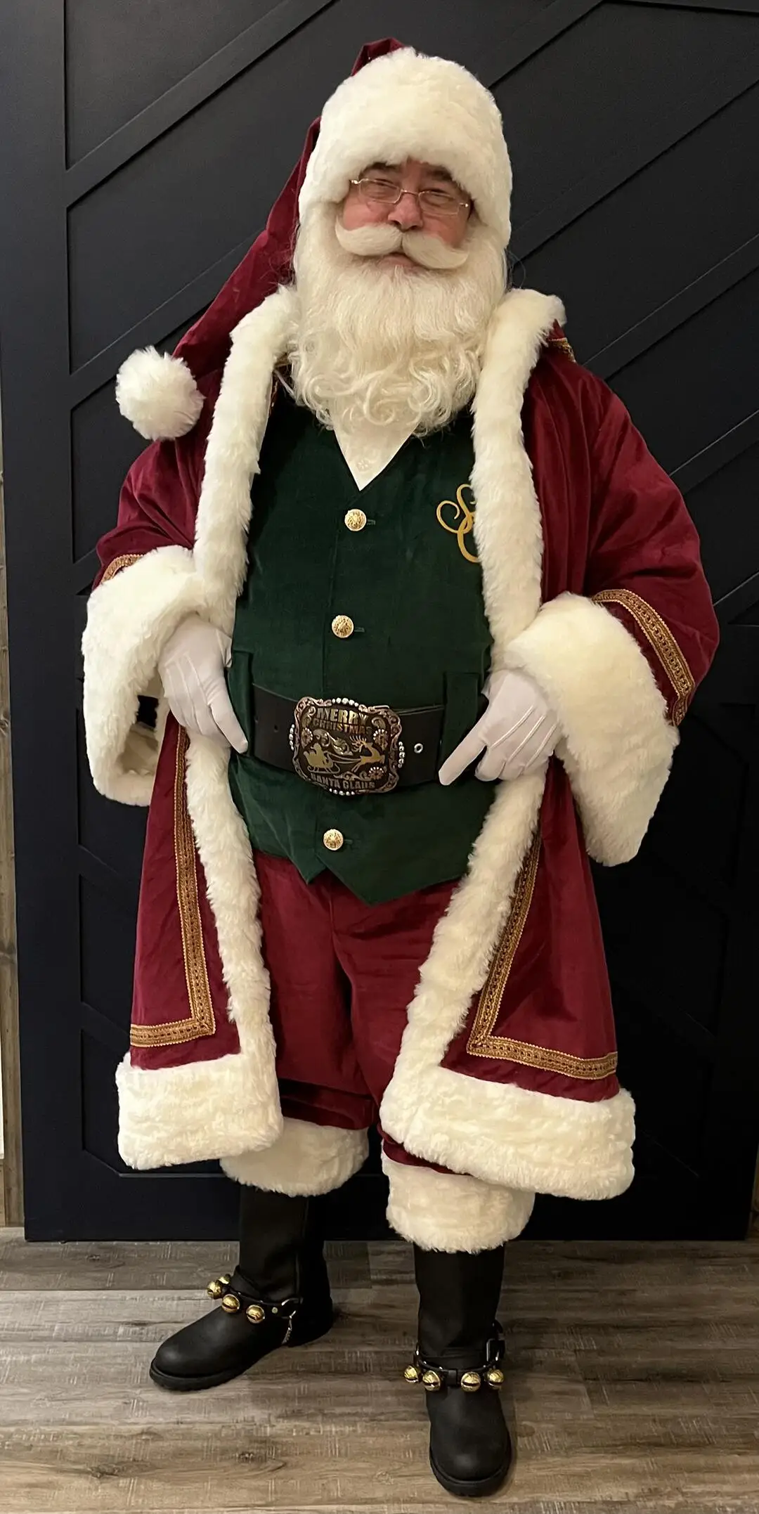 Vintage Santa Claus Cosplay Kostüm Anzug Saint Nicholas männer Weihnachten Uniform Jacke Weste Hosen Hut Anzug Nach Maß