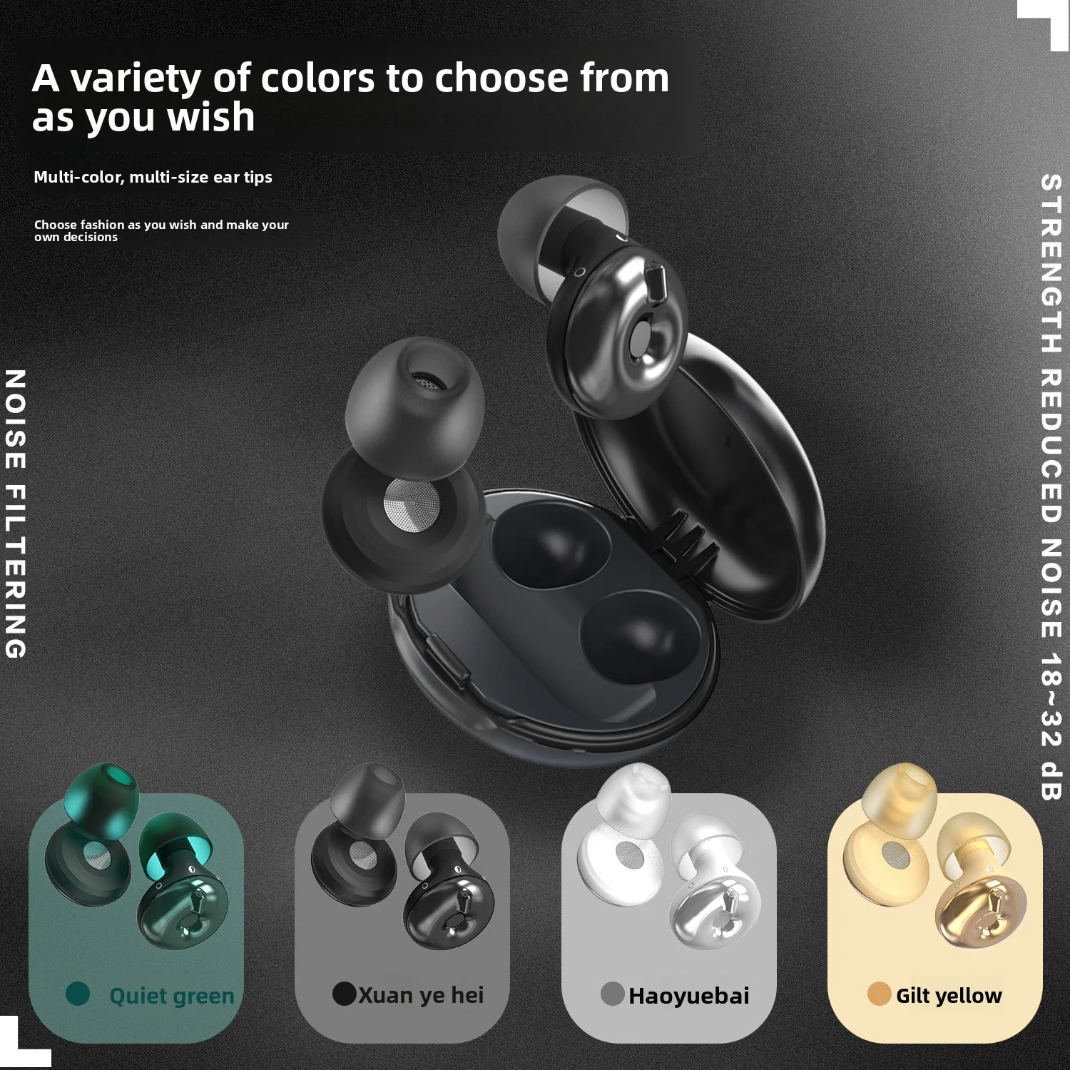 Einstellbare Schalldämmung und Geräuschreduzierung, Schlafmusik, Outdoor-Ohrstöpsel, Anti-Lärm, kleines Gehörgang-Lernen Image