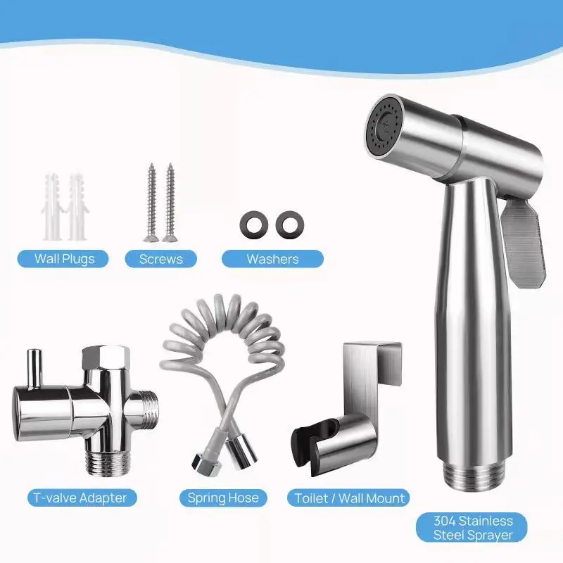 Handheld Wc Bidet Sprayer Set Kit Edelstahl Hand Bidet Wasserhahn für Badezimmer Hand Sprayer Duschkopf Selbstreinigend