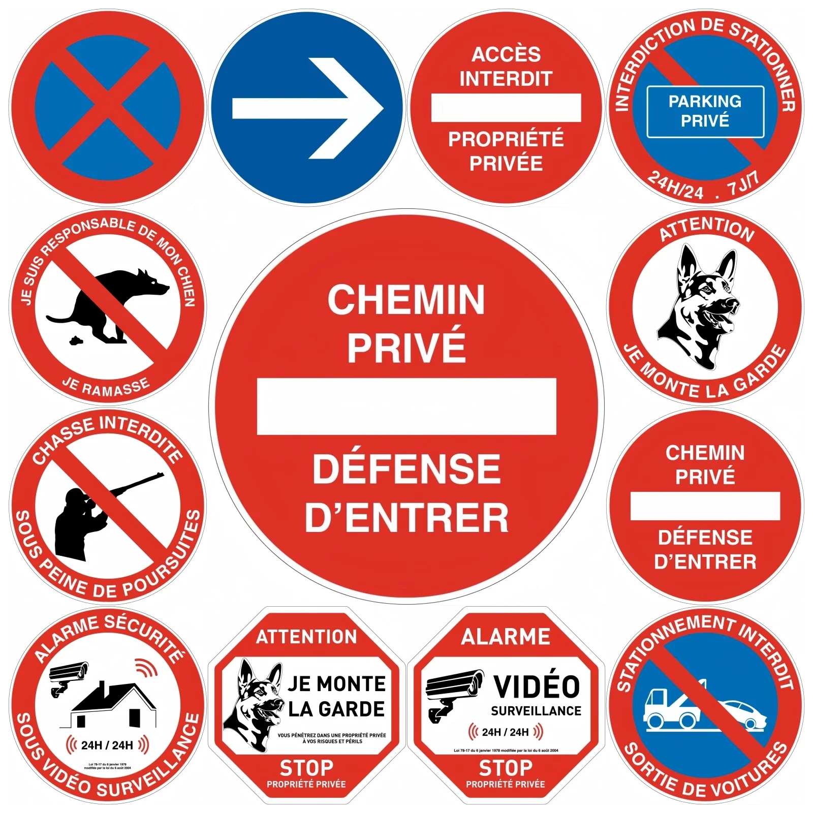 Kein Schild, Straßen-Metallschild, Video-Alarm, verbesserter Zugang, privater Eigentum, Achtungshund, kein Eingabe, kein Parken, Drehen, Warnblech Si Image