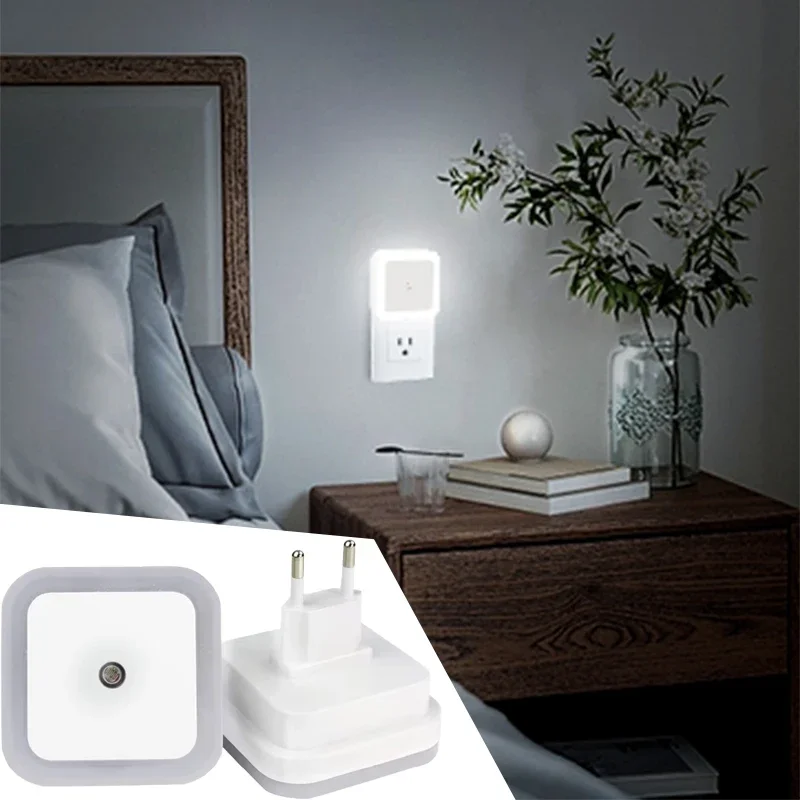 1–8 Stück LED-Nachtlichter, an der Wand stecken, intelligenter dunkler Sensor, automatische Flur-Plug-in-Lichter, Schlafzimmer, Badezimmer, Toilette, Treppen, Küche Image