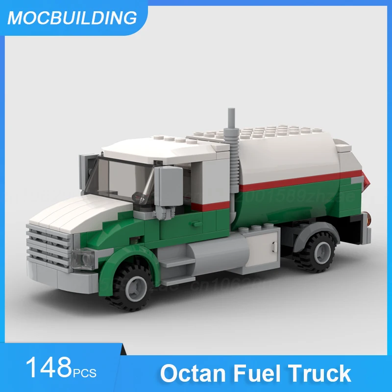 MOC Bausteine Octan Kraftstoff Lkw Modell DIY Montieren Ziegel Stadt Transport Pädagogisches Kreatives Spielzeug Weihnachten Geschenke 148PCS Image