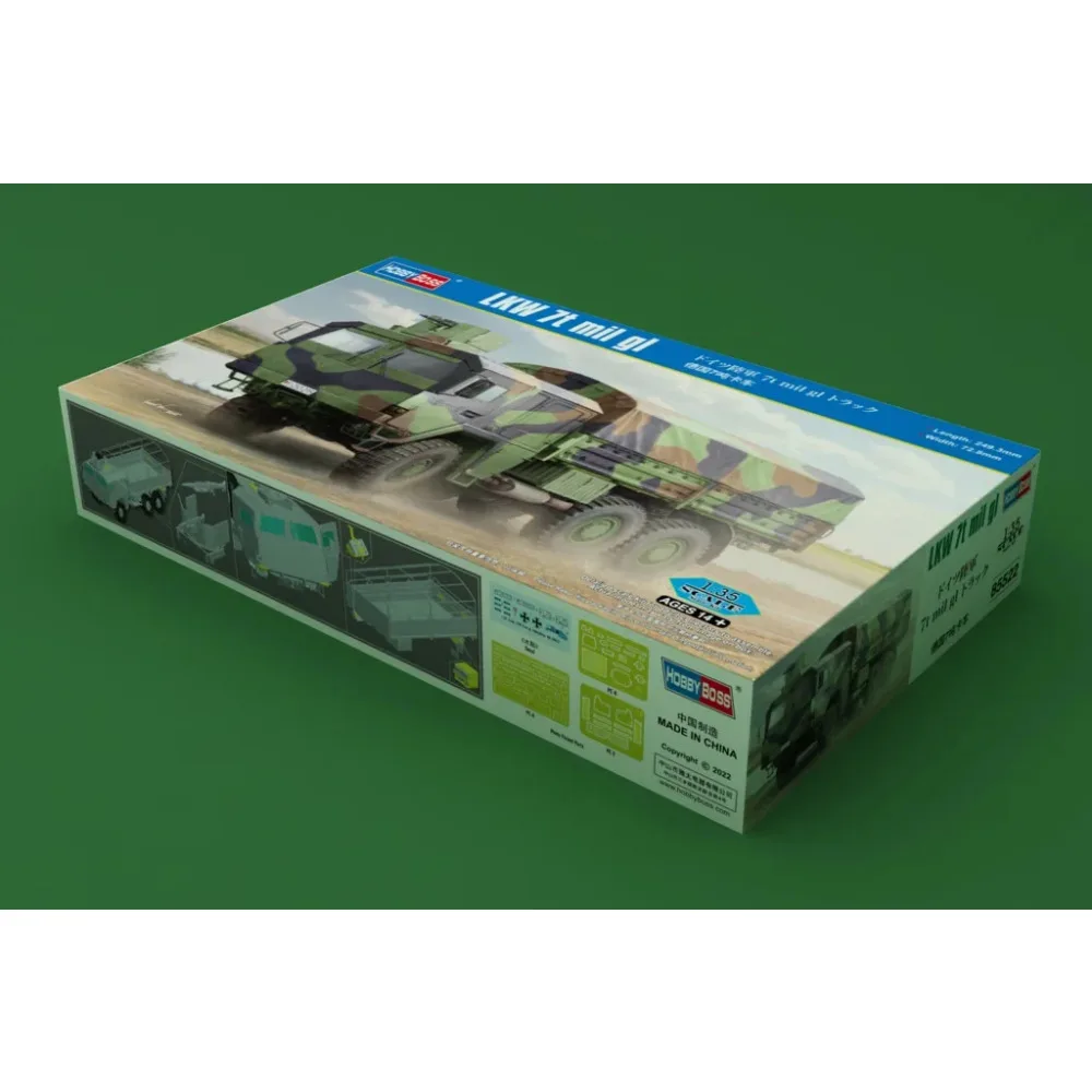 Hobbyboss Modell zusammenbauen 85522 Deutscher LKW 7T im Maßstab 1:35 Mil GL LARS2 LKW-Auto Hobby Handwerk Spielzeug Plastikmodellbausatz Image