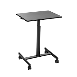 COSTWAY Stehpult, höhenverstellbar, Stehtisch mit Rollen, 65 x 48 cm, Steh-Sitz-Pult, schwarz Image