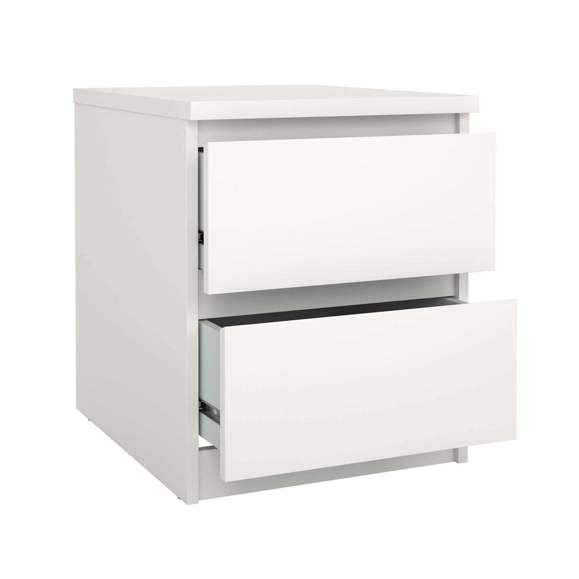 Nachttisch INOSIGN "Naia", weiß, weiß, weiß, B:40,4cm H:49,5cm T:50cm, Tische, Nachttisch, Eleganter Nachttisch mit 2 Schubladen