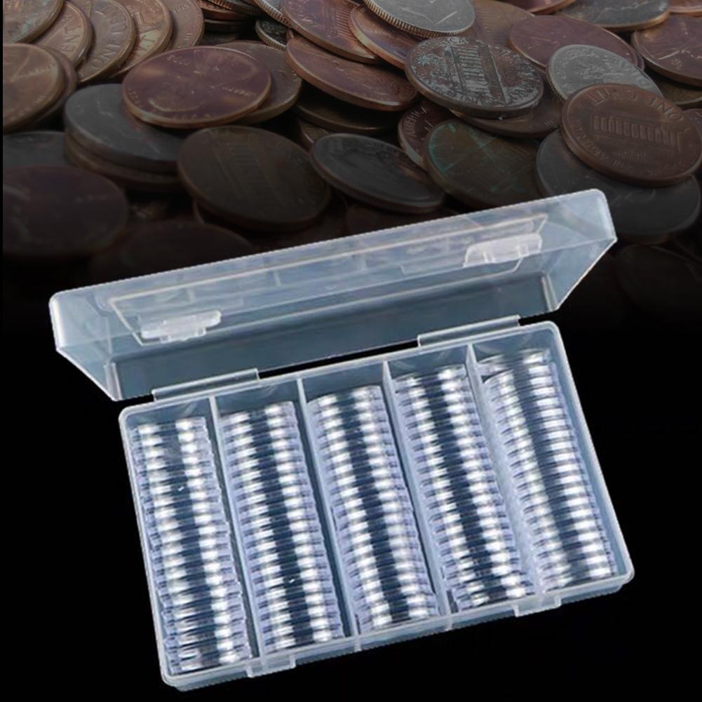 Container With Storage Organizer Box, Foam Gasket For Coin Display, Plastic Coin Holder Capsules Container With Storage Organizer Box, Foam Gasket For Coin Display, Plastic Coin Holder Capsules
