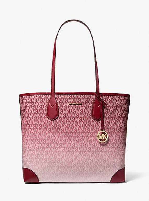Eva Large Ombré Signature Logo Tote Bag - Red - Michael Kors Totes