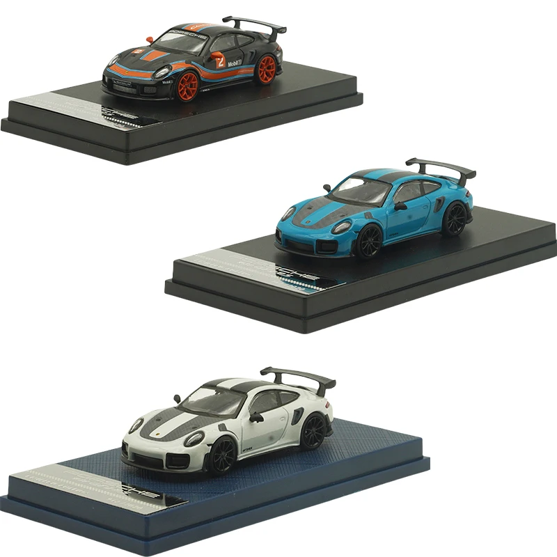 Druckguss 1/64 Größe Porsche 911 gt2rs Modell auto Porsche Legierung Auto Modell Spielzeug für Jungen Sammlung Display Hobby Original Box